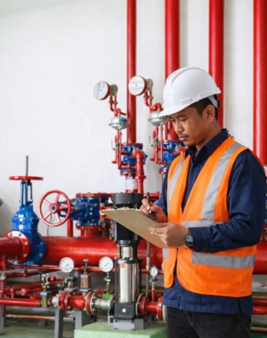 Clean agent suppression system cylinders and manifold in a protected room